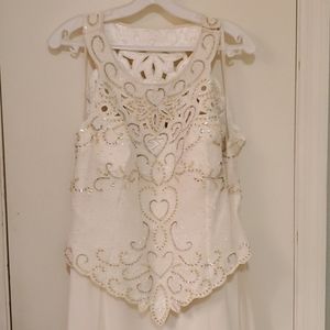 Gorgeous ivory beaded formal maxi dress